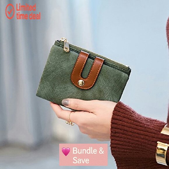 Slim Bifold RFID Wallet with Zipper Coin Pocket - PU Leather Compact - Picture 3 of 8